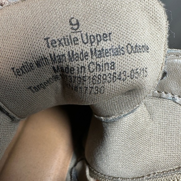 Merona Womens Size 9 Suede Wedge Heel Booties Boots Lace Up Zipper Closure Tan - Picture 7 of 11